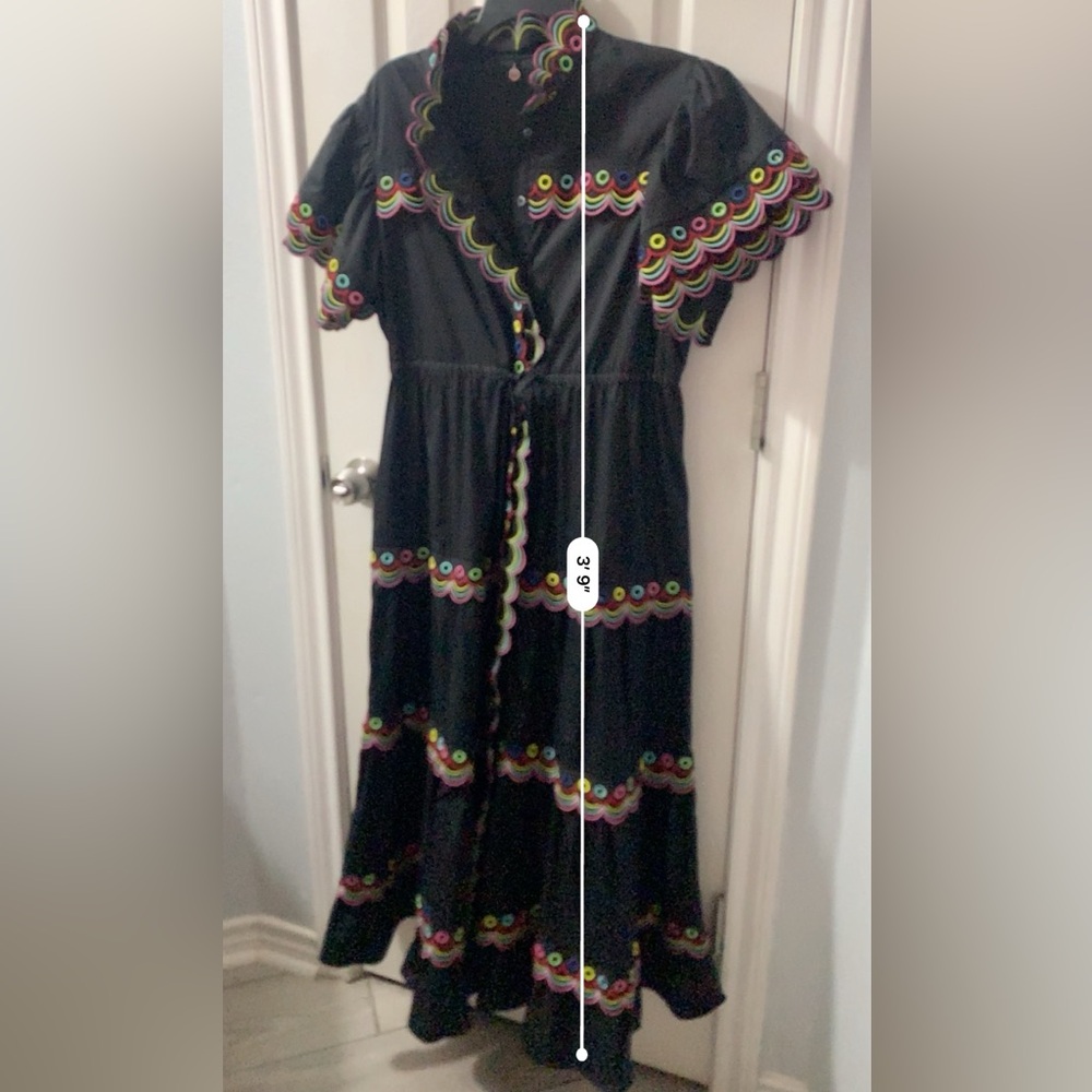 CeliaB Black Maxi Dress with Colorful Embroidery - Picture 9 of 11